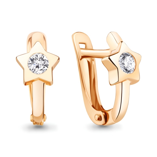 Серьги из серебра с фианитами
