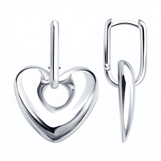 Серьги из серебра с фианитами
