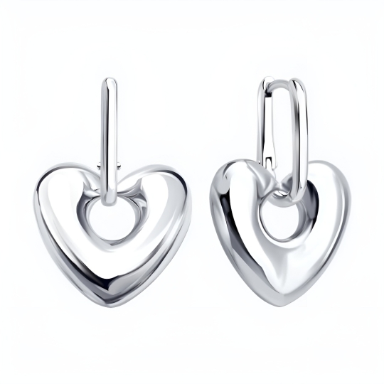 Серьги из серебра с фианитами