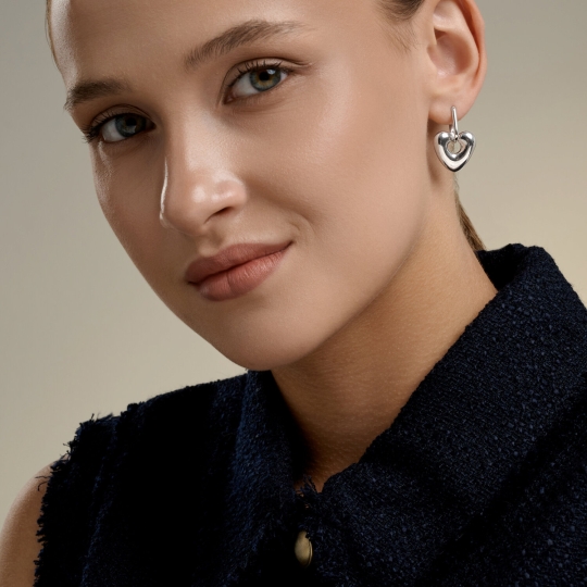 Серьги из серебра с фианитами