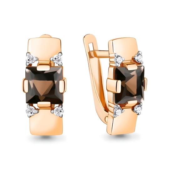 Серьги из серебра с фианитами