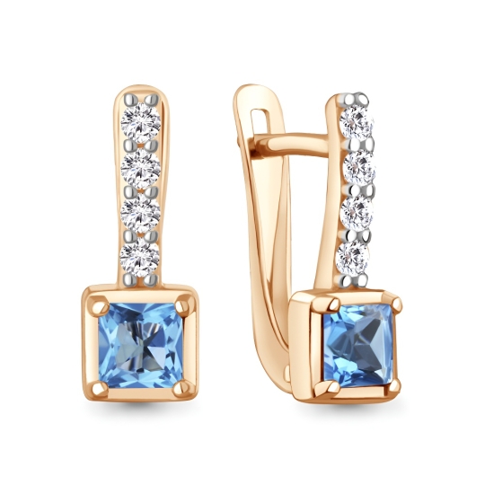 Серьги из серебра с фианитами