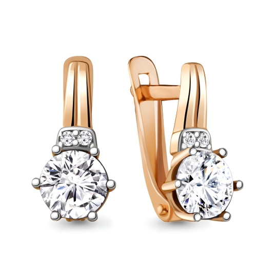 Серьги из серебра с фианитами