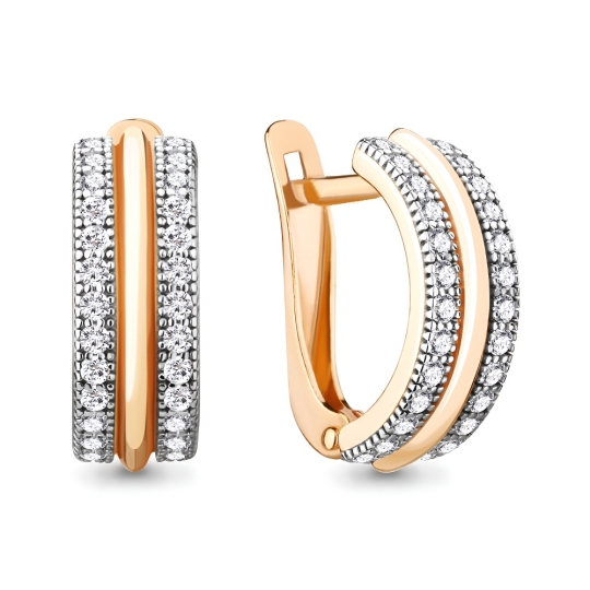 Серьги из серебра с фианитами