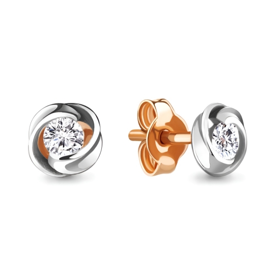 Серьги из серебра с фианитами