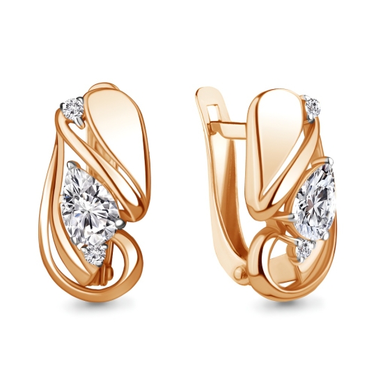 Серьги из серебра с фианитами