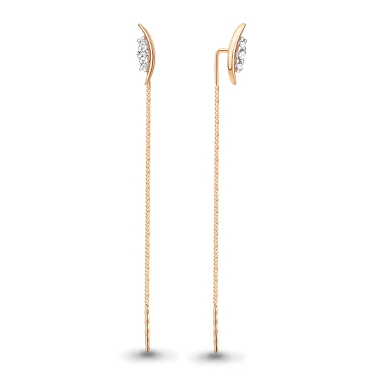 Серьги из серебра с фианитами 