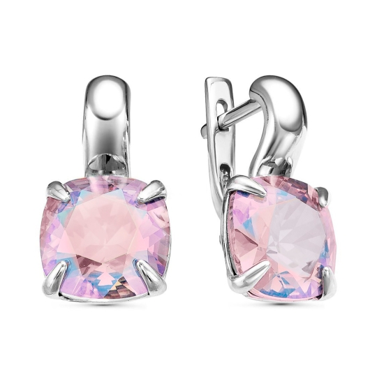 Серьги из серебра с ювелирными кристаллами