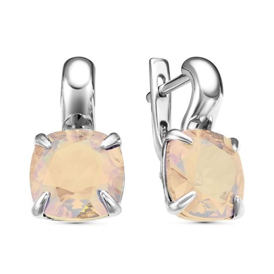 Серьги из серебра с фианитами