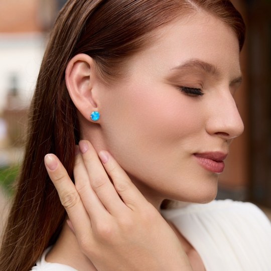 Серьги из серебра с фианитами