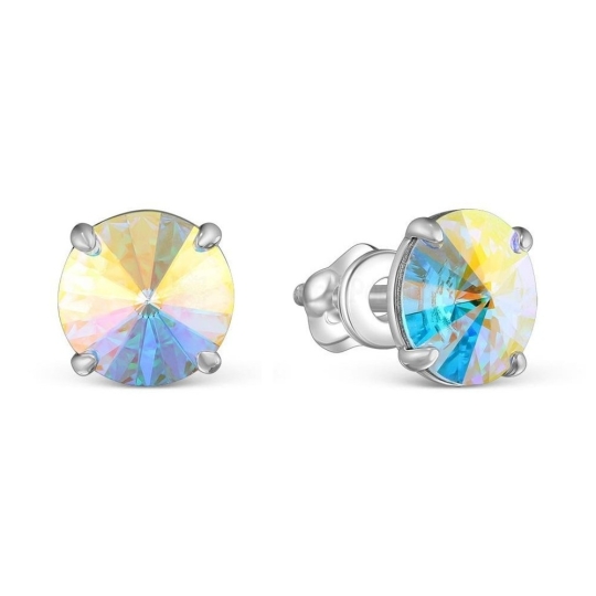 Серьги из серебра с ювелирными кристаллами
