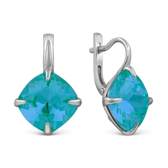 Серьги из серебра с ювелирными кристаллами