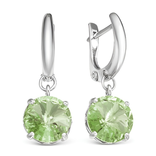 Серьги из серебра с авантюриновым стеклом