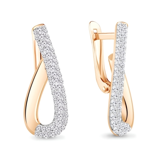 Серьги из серебра с фианитами