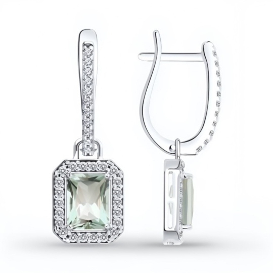 Серьги из серебра с гранатами