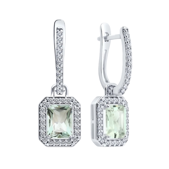 Серьги из серебра с гранатами