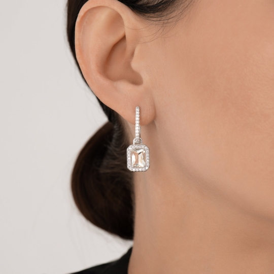 Серьги из серебра с гранатами