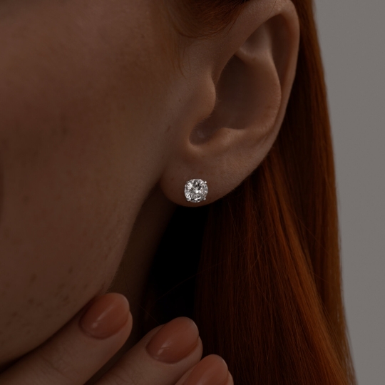 Серьги из серебра с фианитами