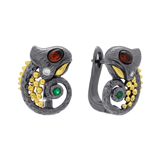 Серьги из серебра с фианитами