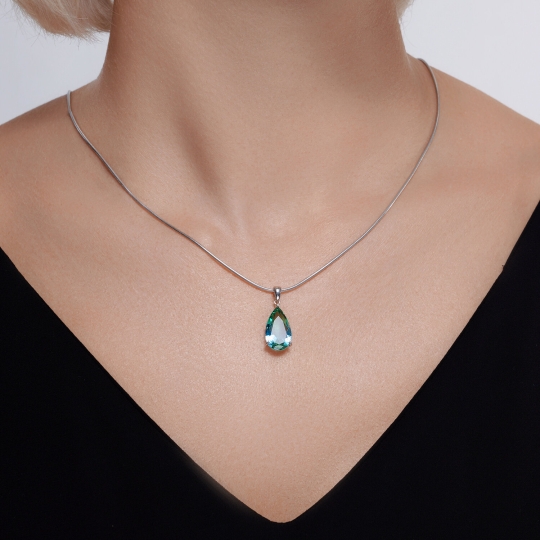 Серьги из серебра с ситаллами