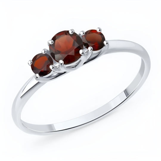 Серьги из серебра с гранатами