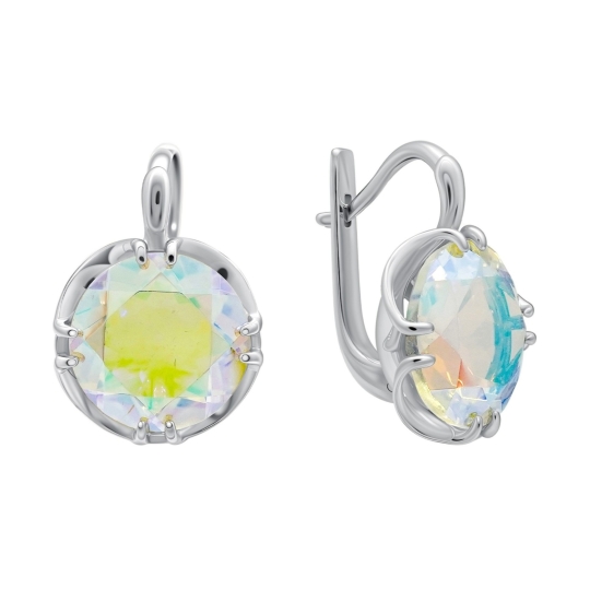 Серьги из серебра с горным хрусталем