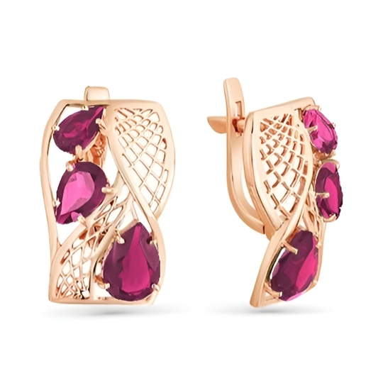 Серьги из золота с агатами