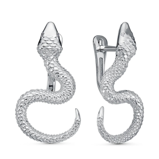 Серьги из серебра с фианитами