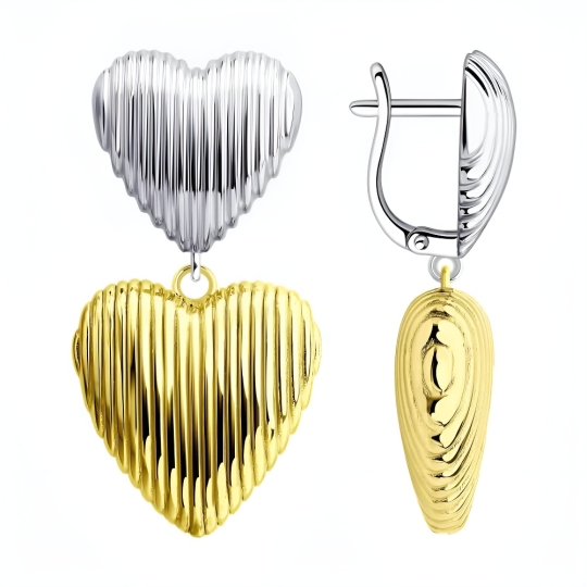 Серьги из серебра с фианитами