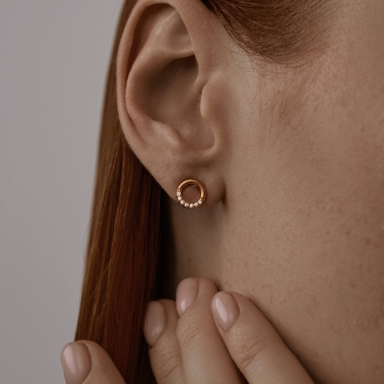 Серьги из серебра с фианитами