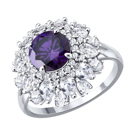 Серьги из серебра с фианитами