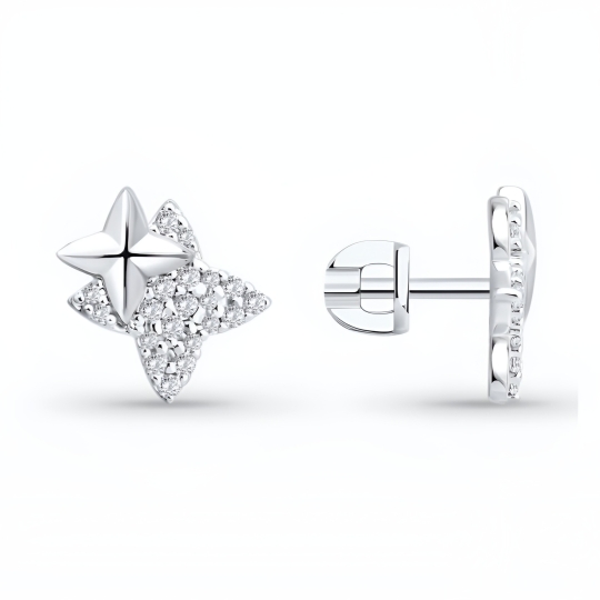 Серьги из серебра с фианитами
