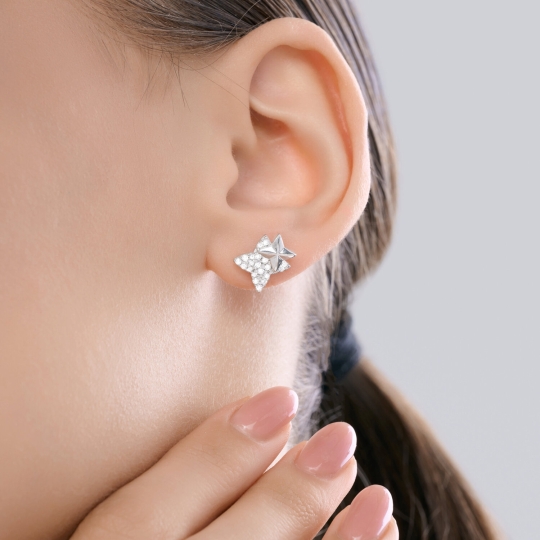 Серьги из серебра с фианитами