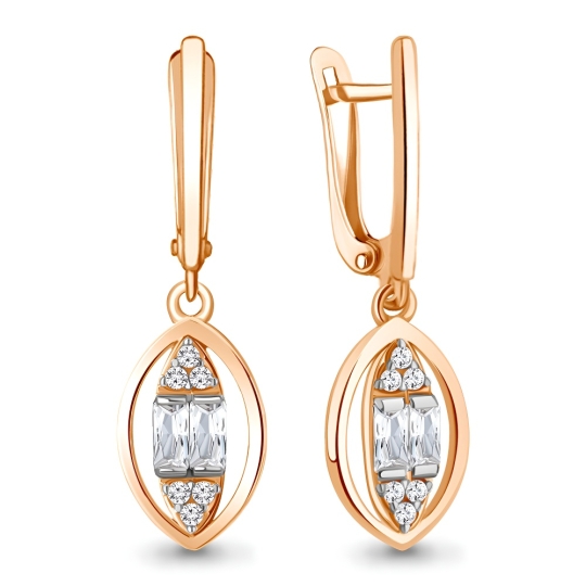 Серьги из серебра с фианитами