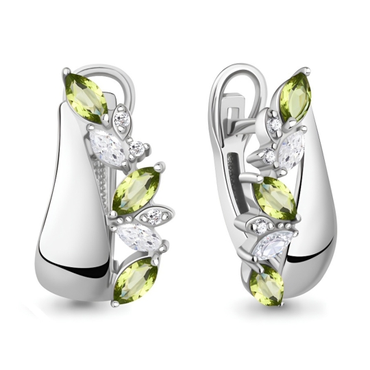 Серьги из серебра с фианитами