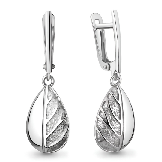 Серьги из серебра с фианитами
