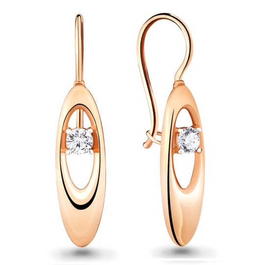 Серьги из серебра с фианитами