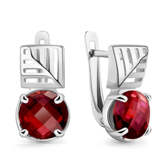 Серьги из серебра с ювелирными кристаллами