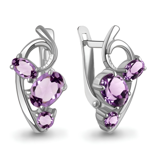 Серьги из серебра с агатами