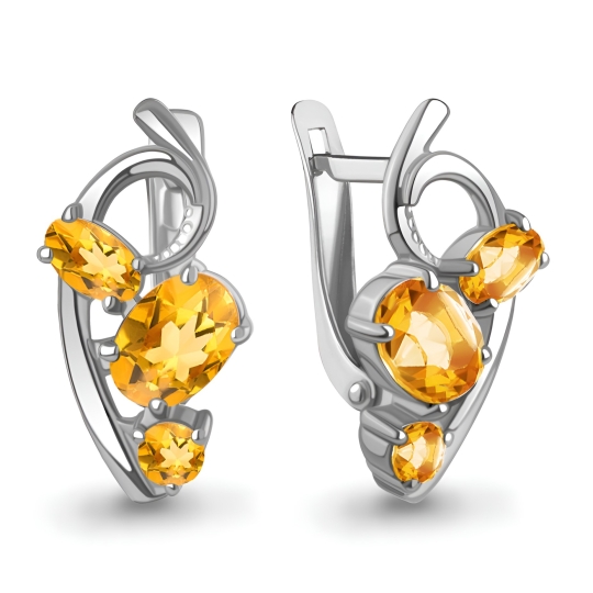 Серьги из серебра с агатами