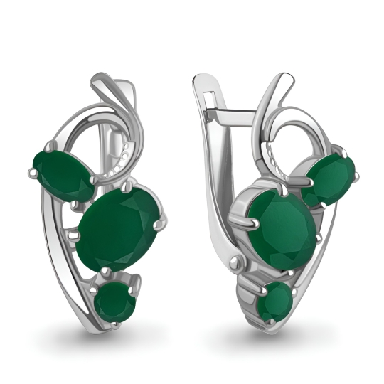 Серьги из серебра с фианитами