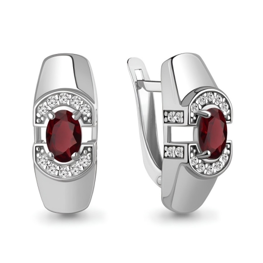 Серьги из серебра с раухтопазами