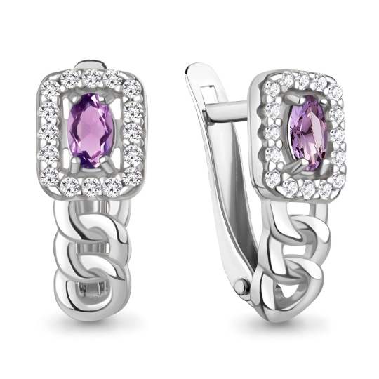 Серьги из серебра с цитринами