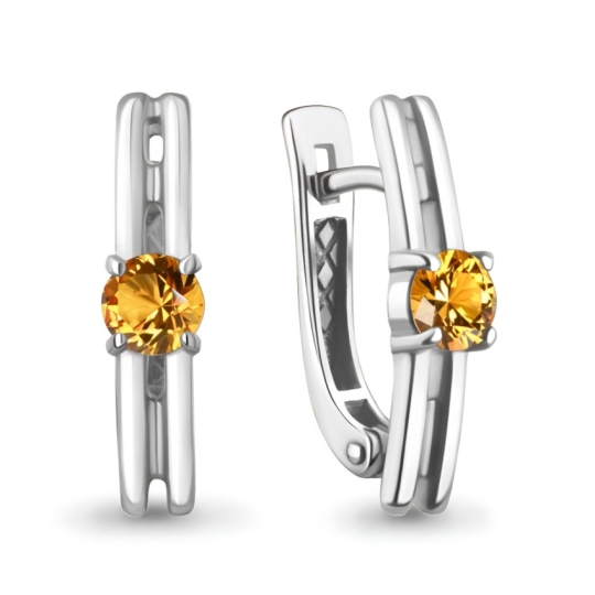 Серьги из серебра с фианитами