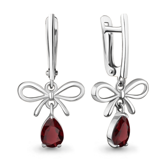 Серьги из серебра с фианитами