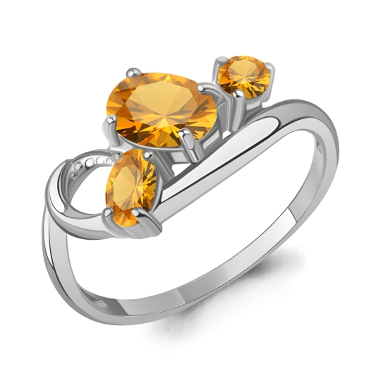 Серьги из серебра с цитринами