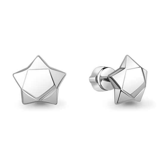 Серьги из серебра с кристальной тканью