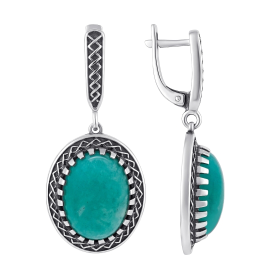 Серьги из серебра с фианитами