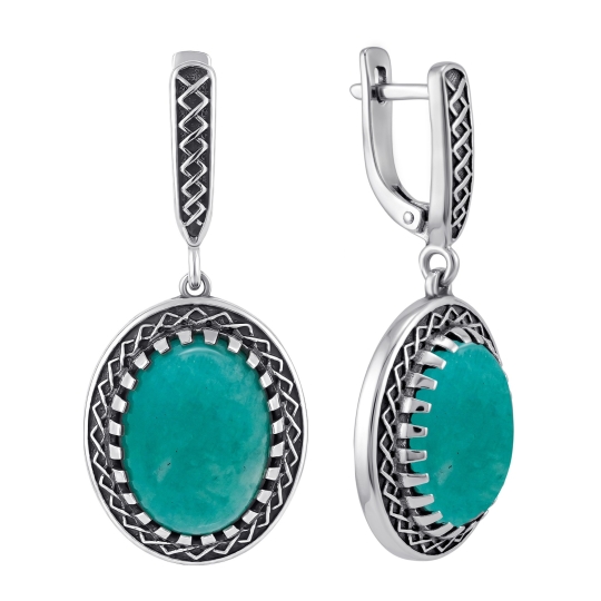 Серьги из серебра с фианитами