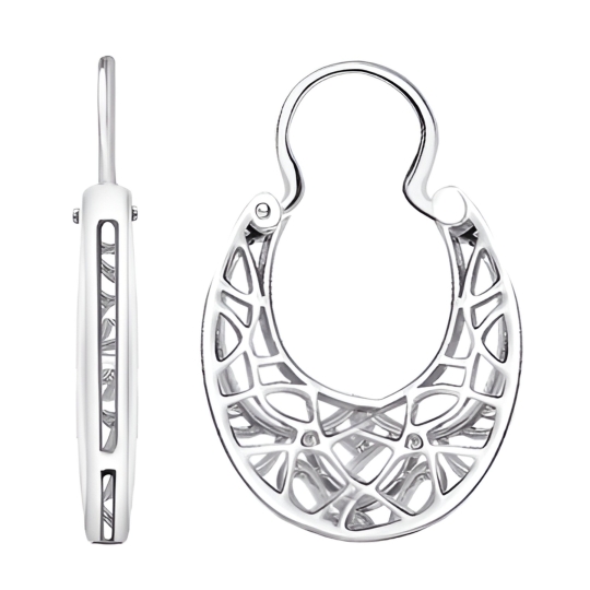 Серьги из серебра с фианитами